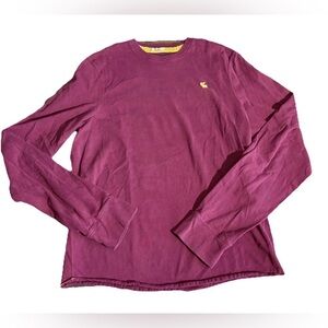 Vintage Y2K Abercrombie & Fitch Muscle LS Crewneck Shirt Mens XXL Red Maroon